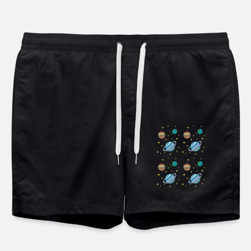 PLANETARY PATTERN - Swim Trunks - black