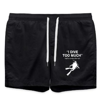 I Dive Too Much Scuba Diving - Swim Trunks - black - Front - AI Model Male 185 light (185cm)