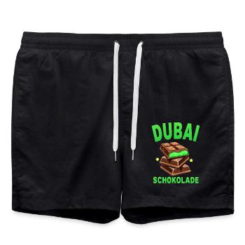 Chocolat de Dubaï - Drôle de dicton - Short de bain - noir - Devant - AI Model Male 185 light (185cm)