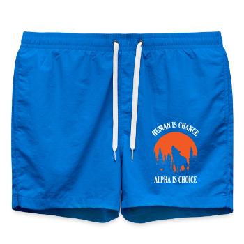Human By Chance Alpha By Choice Wolf - Badeshorts - Cobalt blue - Vorne