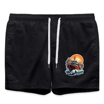 Everyone on board - Swim Trunks - black - Front - AI Model Male 185 light (185cm)