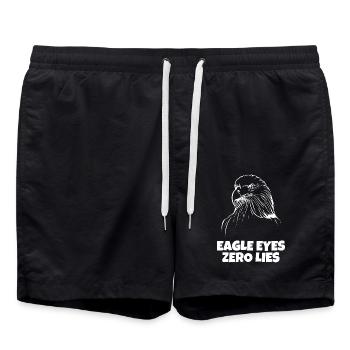 Eagle Eyes, Zero Lies - Swim Trunks - black - Front - AI Model Male 185 light (185cm)