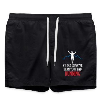My Dad s Faster Than Your Dad Running - Badeshorts - Schwarz - Vorne - AI Model Male 185 light (185cm)