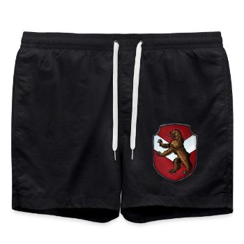 Coat of arms bear - Swim Trunks - black - Front - AI Model Male 185 light (185cm)
