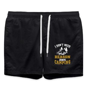 I Don't Need Reason To Go Camping - Swim Trunks - black - Front - AI Model Male 185 light (185cm)