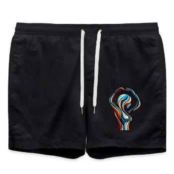 Colorful woman - Swim Trunks - black - Front - AI Model Male 185 light (185cm)