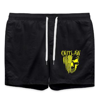 Outlaws skull Motorway gangs Biker death - Swim Trunks - black - Front - AI Model Male 185 light (185cm)