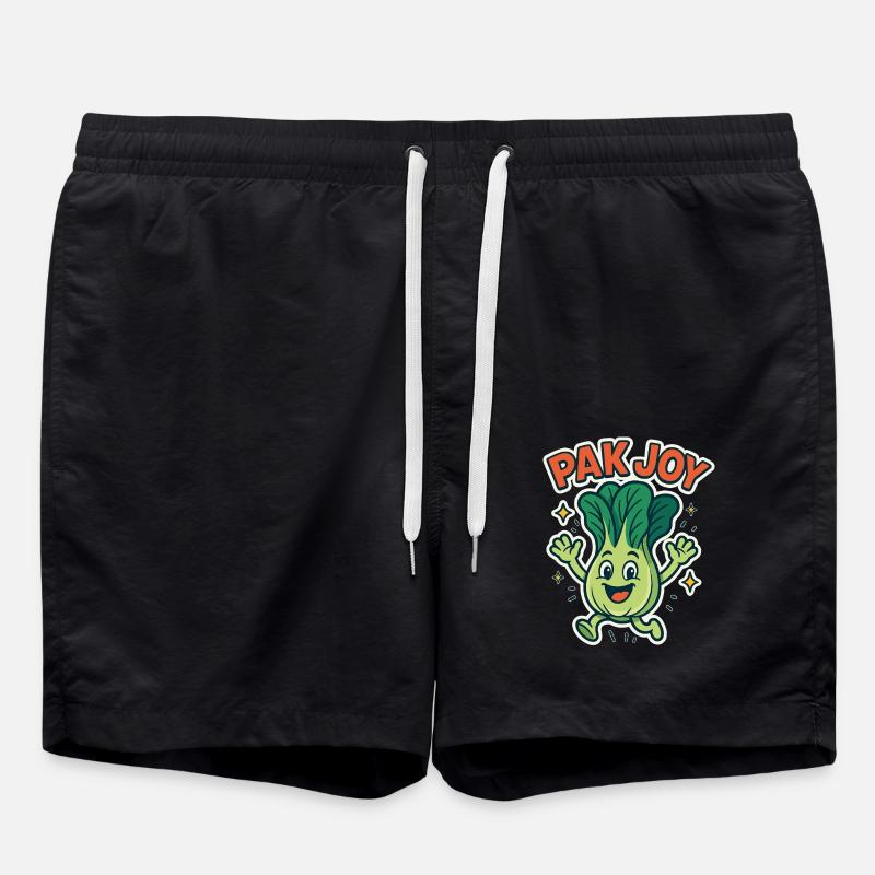 Pak Joy – Glückliches Pak Choi - Badeshorts - Schwarz