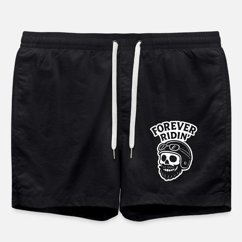 Moto Biker Skull - Short de bain - noir