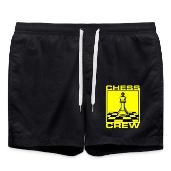 Schach Crew Verein - Badeshorts - Schwarz - Vorne - AI Model Male 185 light (185cm)