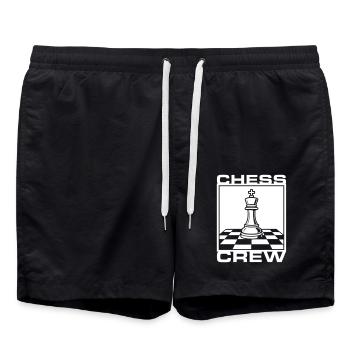 Schach Crew Verein - Badeshorts - Schwarz - Vorne - AI Model Male 185 light (185cm)