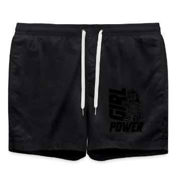 Soccer Unicorn Girl Power - Swim Trunks - black - Front - AI Model Male 185 light (185cm)