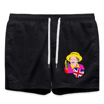 Reine aux couleurs de l’arc-en-ciel avec cœur Union Jack - Short de bain - noir - Devant - AI Model Male 185 light (185cm)