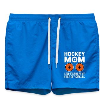Hockey Mom – Stop Staring Face-Off Circles - Swim Trunks - cobalt blue - Front
