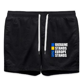 ukraine stands europe stands - Short de bain - noir - Devant - AI Model Male 185 light (185cm)