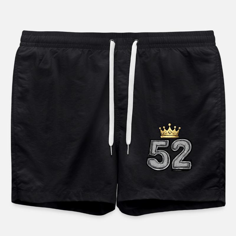 52 Zahl Krone - Badeshorts - Schwarz