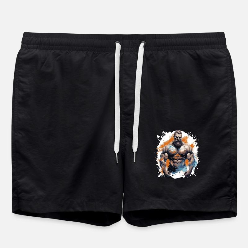Fitness Muscles Fighter - Swim Trunks - black