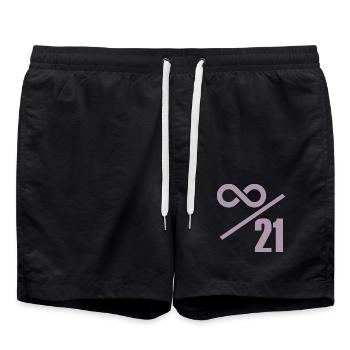 Bitcoin 21 Million Limit – Infinitely Valuable - Swim Trunks - black - Front - AI Model Male 185 light (185cm)