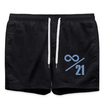 Bitcoin 21 Million Limit – Infinitely Valuable - Swim Trunks - black - Front - AI Model Male 185 light (185cm)