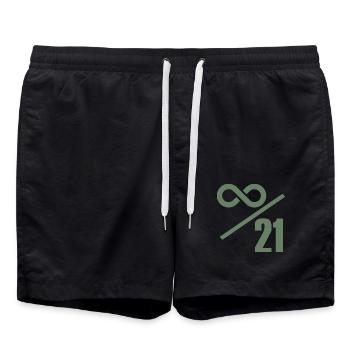 Bitcoin 21 Million Limit – Infinitely Valuable - Swim Trunks - black - Front - AI Model Male 185 light (185cm)