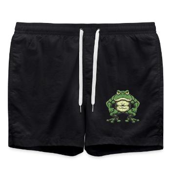 Frosch Muskeln Bodybuilding - Badeshorts - Schwarz - Vorne - AI Model Male 185 light (185cm)
