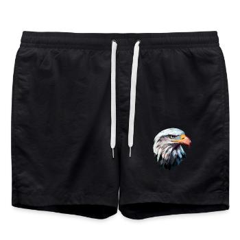 Conception de logo Eagle Head Low Poly Art - Short de bain - noir - Devant - AI Model Male 185 light (185cm)