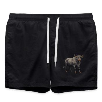 Animal taureau - Short de bain - noir - Devant - AI Model Male 185 light (185cm)