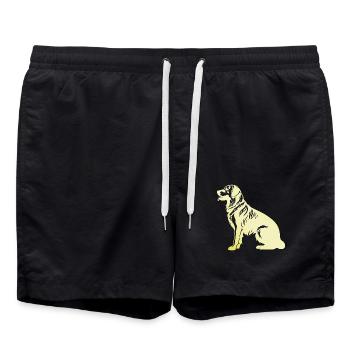 Silhouette de chien Golden Retriever - Short de bain - noir - Devant - AI Model Male 185 light (185cm)