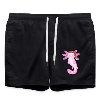 Mignon axolotl de Noël - Short de bain - noir - Devant - AI Model Male 185 light (185cm)