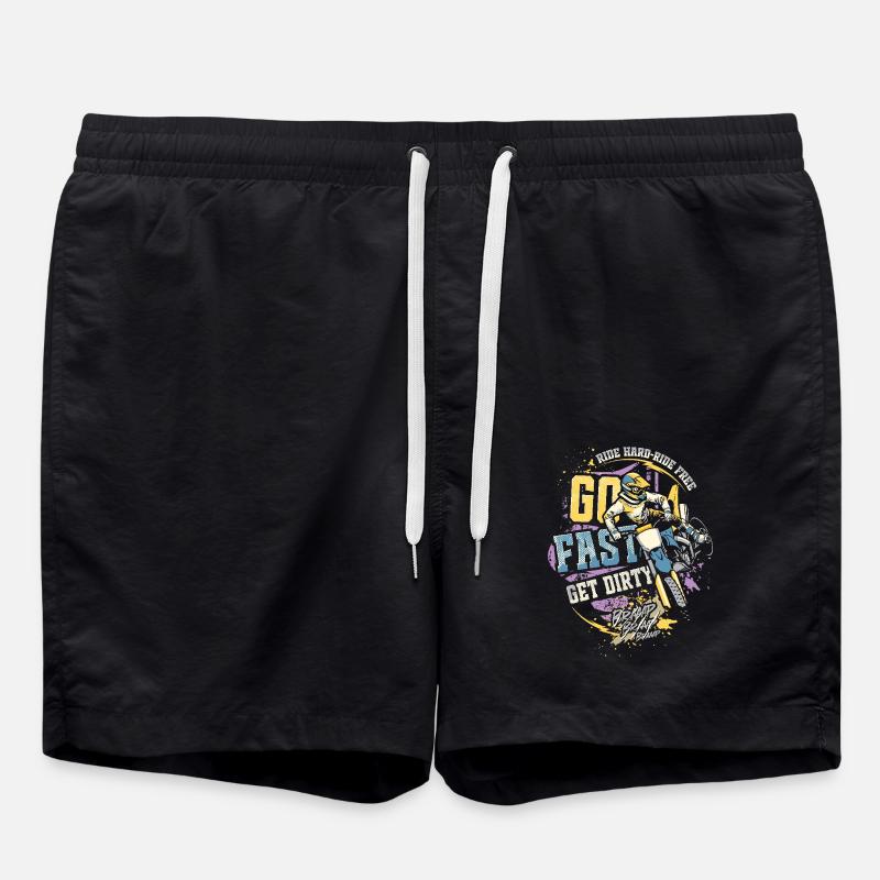 Roulez vite, salissez - Motocross Saying - Short de bain - noir