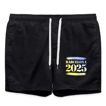 Barcelone 2025 - Short de bain - noir - Devant - AI Model Male 185 light (185cm)