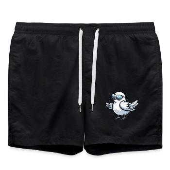Taube Vogel Cool Tier - Badeshorts - Schwarz - Vorne - AI Model Male 185 light (185cm)