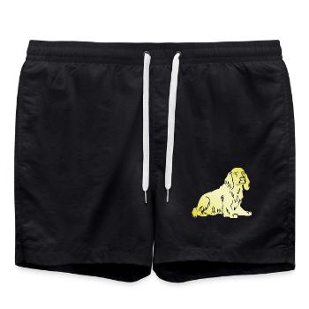 Cocker Spaniel Dog Silhouette - Swim Trunks - black - Front - AI Model Male 185 light (185cm)