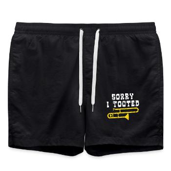 Tooted Trombone - Swim Trunks - black - Front - AI Model Male 185 light (185cm)