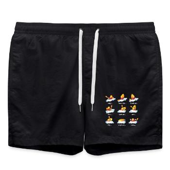 92. Playboat fail - Swim Trunks - black - Front - AI Model Male 185 light (185cm)