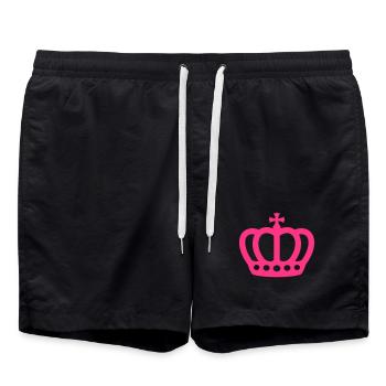 Tolles Design von einer Krone - Badeshorts - Schwarz - Vorne - AI Model Male 185 light (185cm)