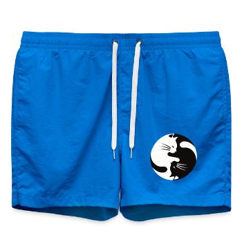 2 Katzen schmusen ,ying yang - Badeshorts - Cobalt blue - Vorne