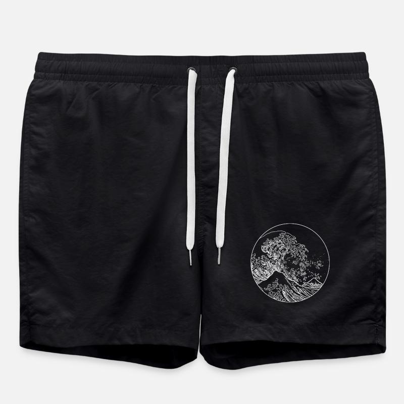 Wave white - Swim Trunks - black