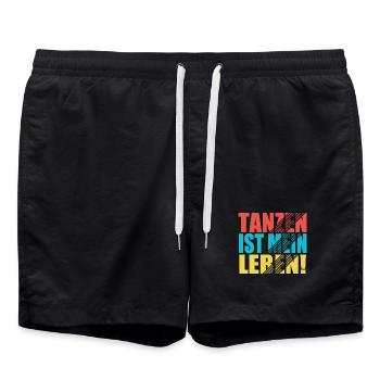 Tanzen ist mein Leben! - Badeshorts - Schwarz - Vorne - AI Model Male 185 light (185cm)