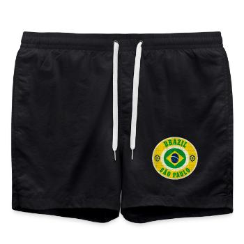 Brazil Sao Paulo / Gift / Gift Idea - Swim Trunks - black - Front - AI Model Male 185 light (185cm)