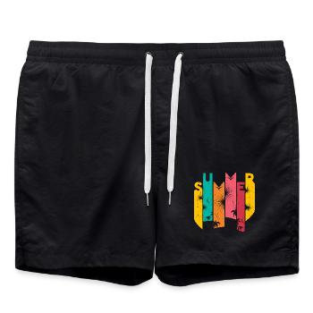 Summer Sun Party Beer Vacation Mallorca Ibiza Bulg - Swim Trunks - black - Front - AI Model Male 185 light (185cm)
