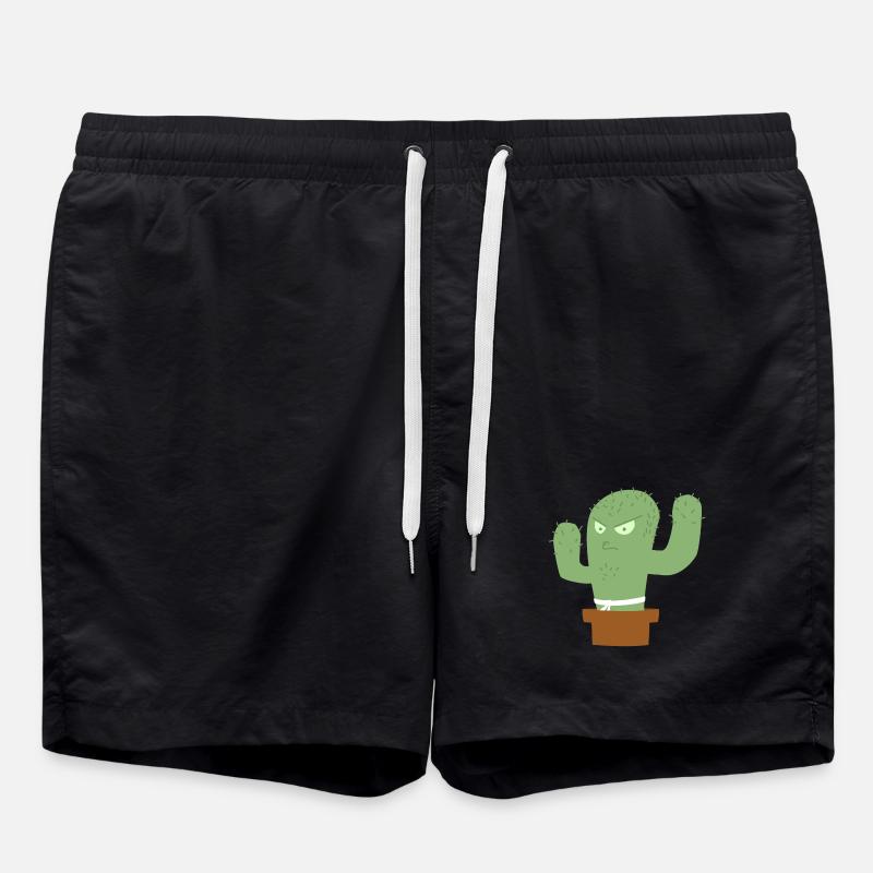 Angry Cactus Fighter - Swim Trunks - black