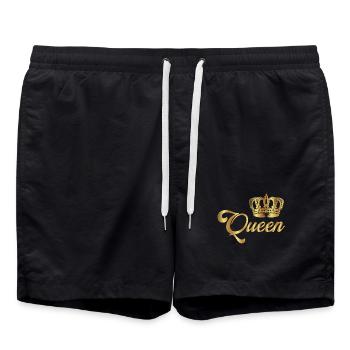Couronne de couronnes King Queen JGA Wedding Bride Bräu - Short de bain - noir - Devant - AI Model Male 185 light (185cm)