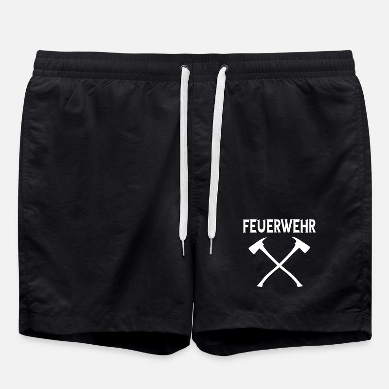 Feuerwehr - Badeshorts - Schwarz