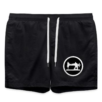 Vintage sewing machine - Swim Trunks - black - Front - AI Model Male 185 light (185cm)