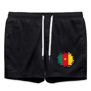 Cameroun taches / Cadeau de cameroun - Short de bain - noir - Devant - AI Model Male 185 light (185cm)