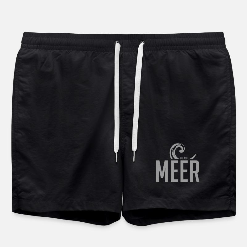 Motif de vague avec message de la mer - Short de bain - noir