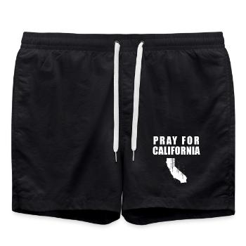 PRAY FOR CALIFORNIA - Badeshorts - Schwarz - Vorne - AI Model Male 185 light (185cm)