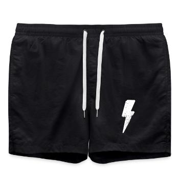 lightning symbol anger - Swim Trunks - black - Front - AI Model Male 185 light (185cm)
