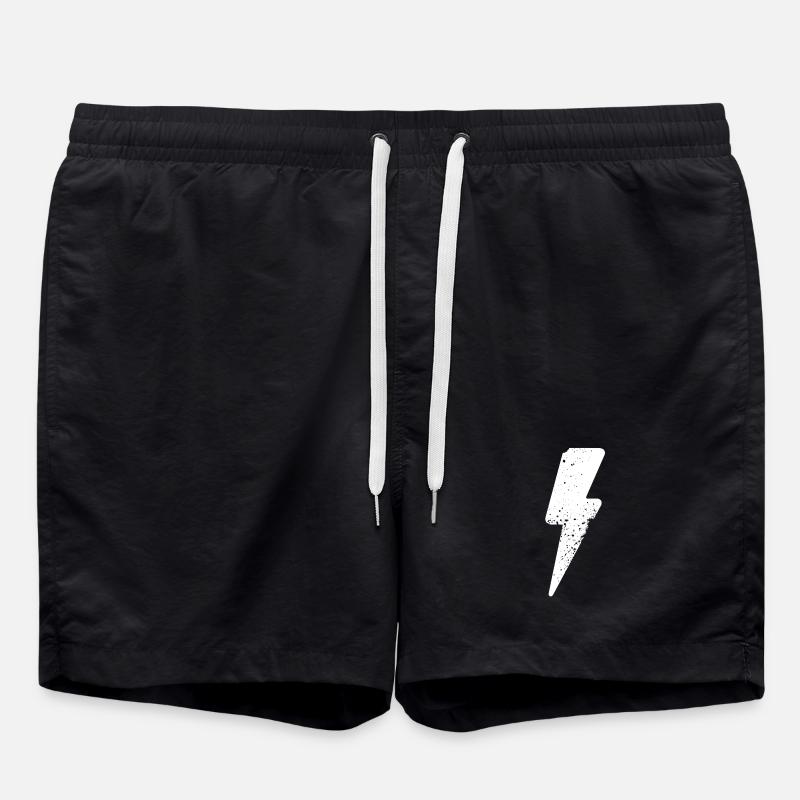 lightning symbol anger - Swim Trunks - black